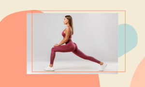Woman doing butt workout exercise - lunge