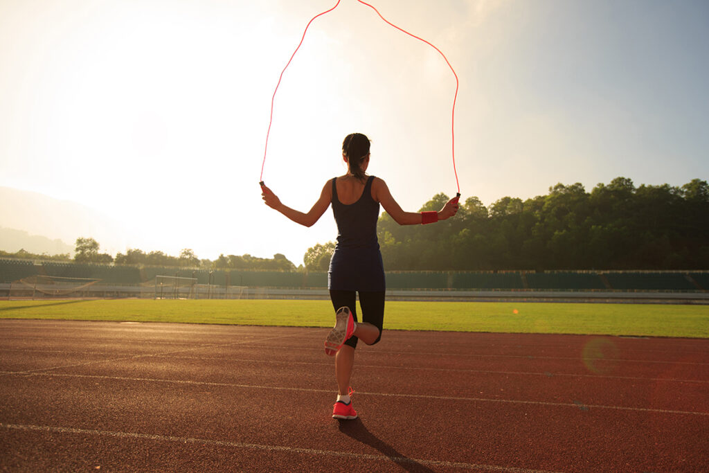 Woman Doing Jump Rope Workout