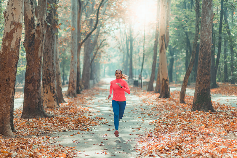 Woman doing tempo run