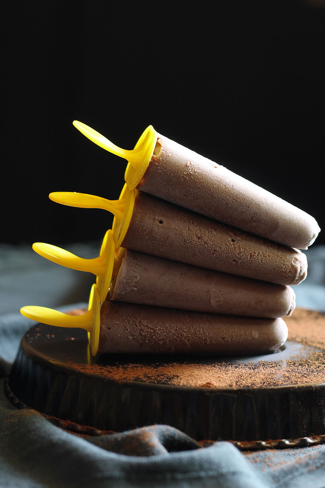 Homemade chocolate popsicles