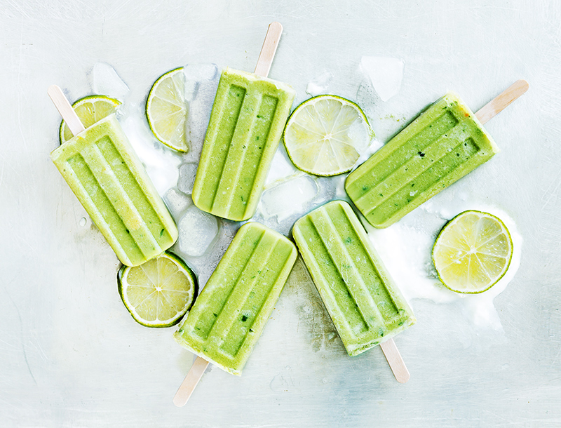 Homemade creamy fruit ice pops