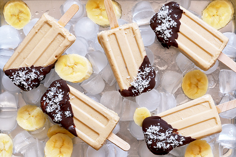 Homemade creamy ice pops