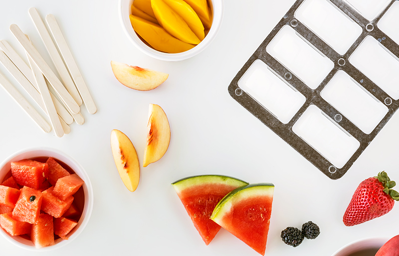 Ingredients to make ice pops