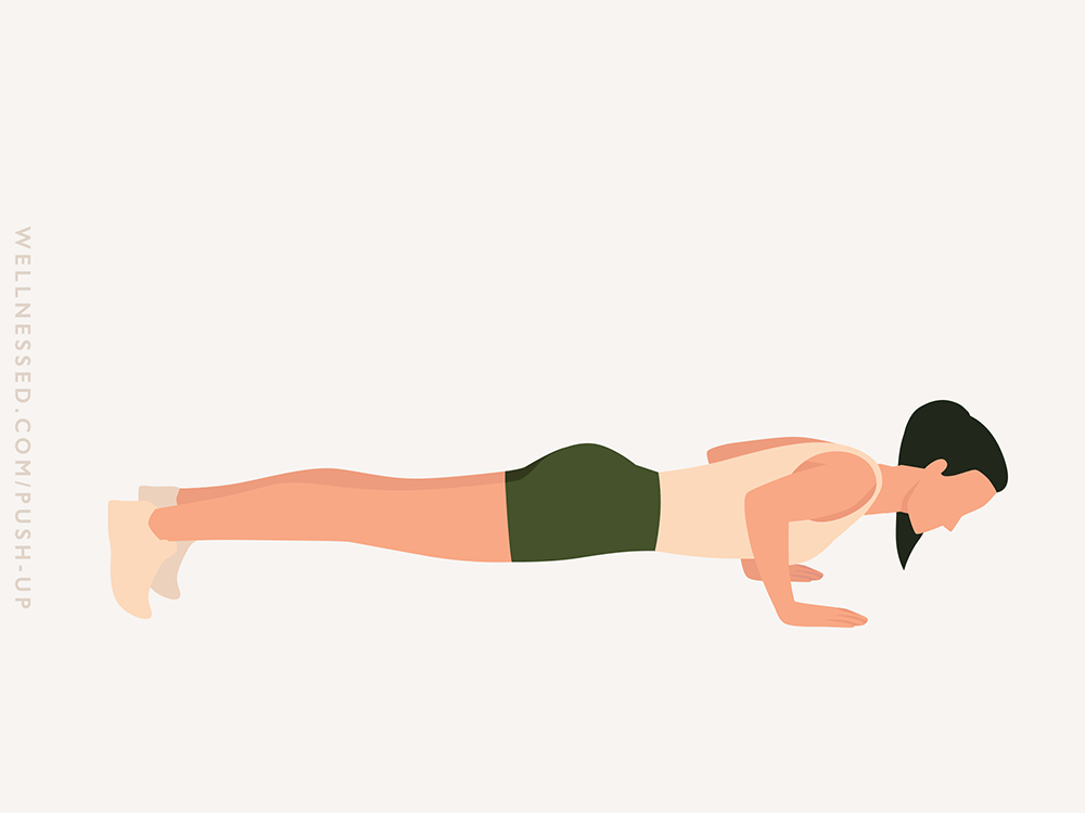 Illustration of how to do a push-up