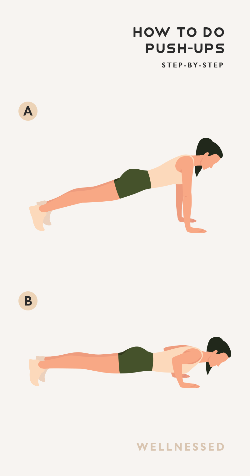 Step-by-step illlustration of how to do a push-up