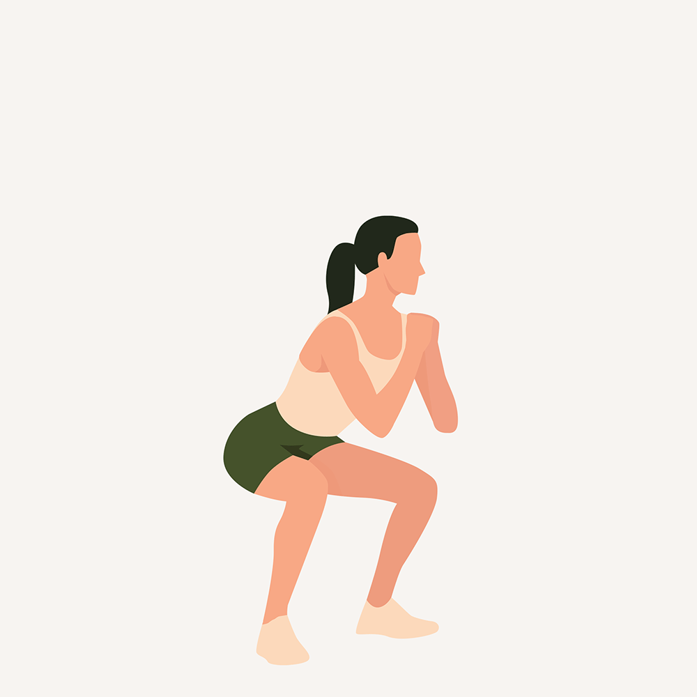 Illustration of how to do squats