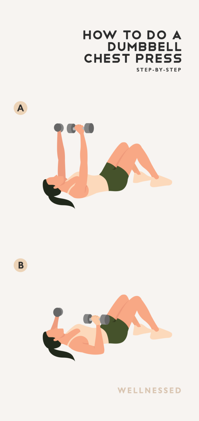 How to Do a Dumbbell Chest Press Illustrated Exercise Guide