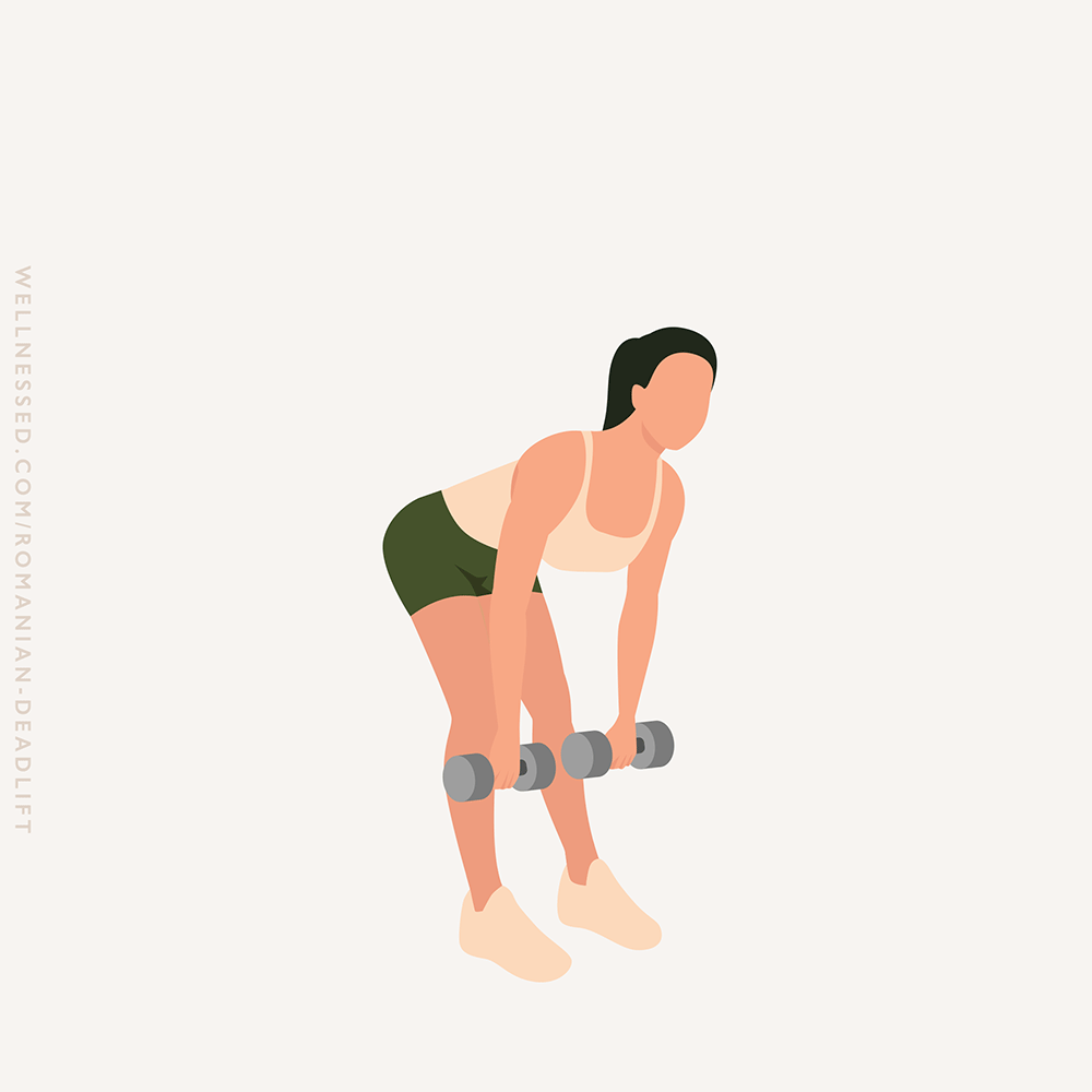 Illustration of how to do a Romanian deadlift