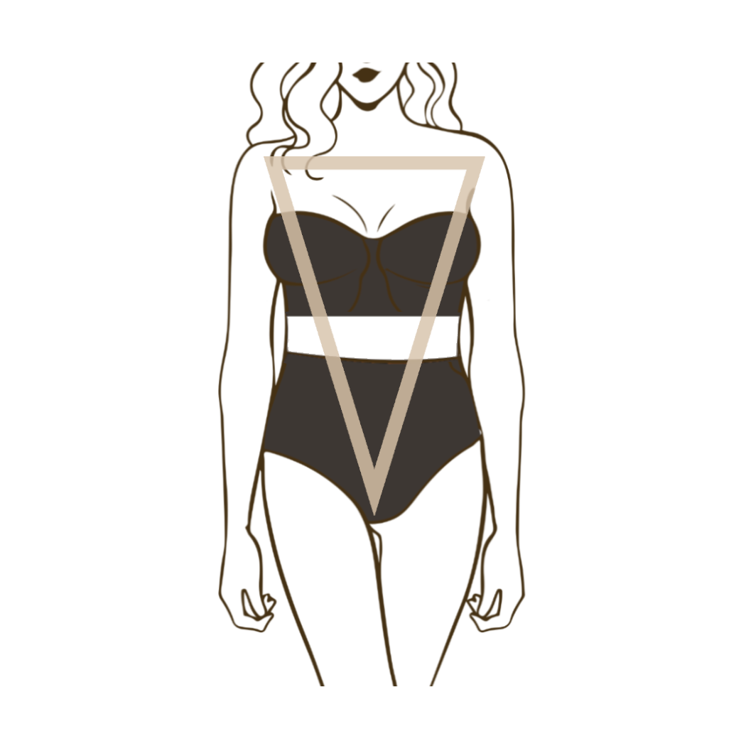 Illustration of the inverted triangle body shape